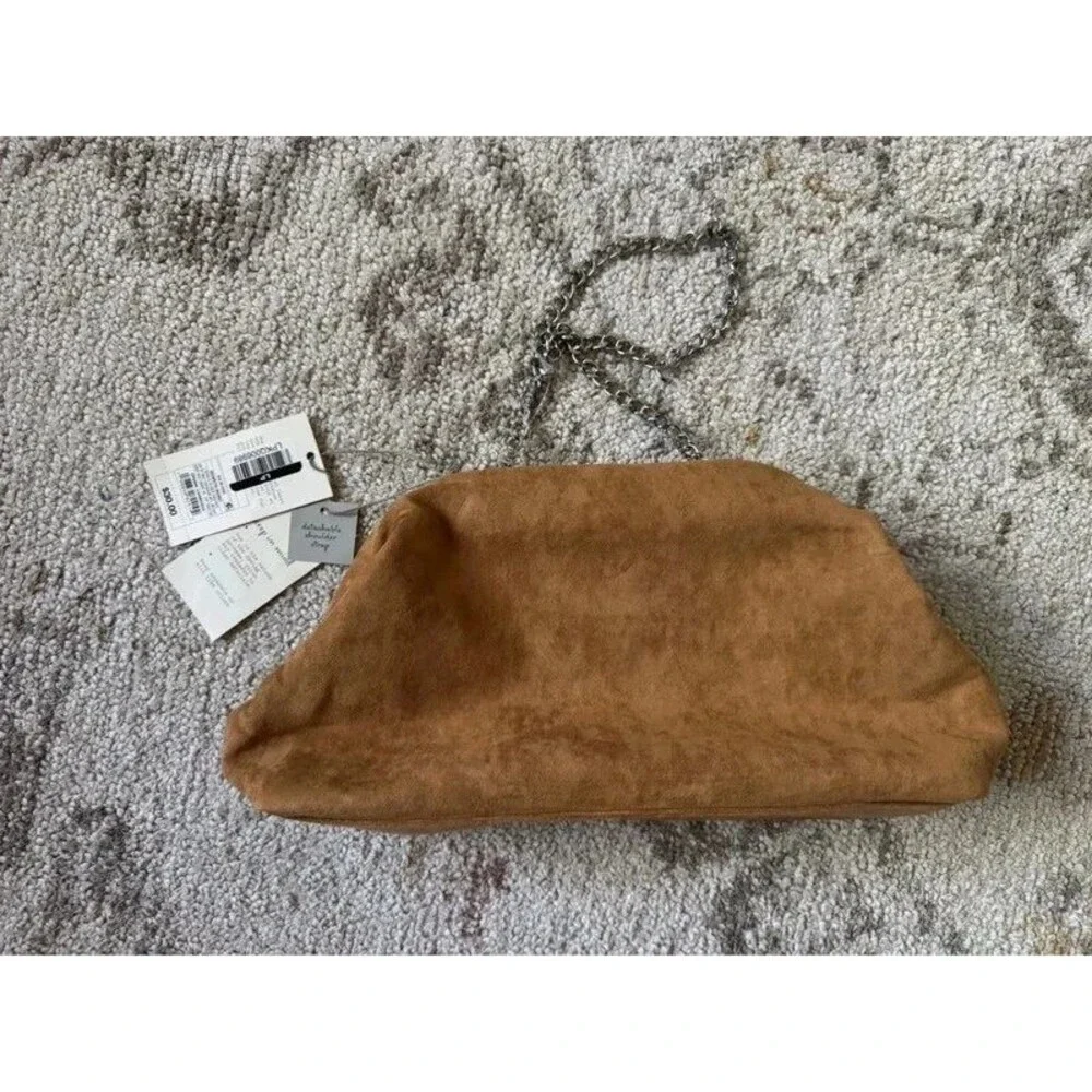A New Day Studded Oversized Clutch in brown